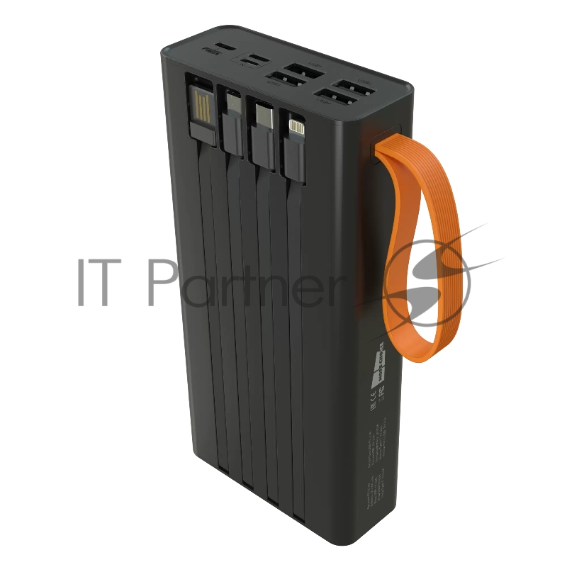 Мобильный аккумулятор More choice (4620202550576) PB22-30 с кабелем 2USB 2.1A - 30000mAh черный