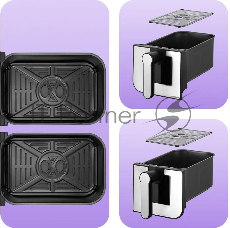 Аэрогриль Kitfort КТ-2273 2400Вт серебристый/черный