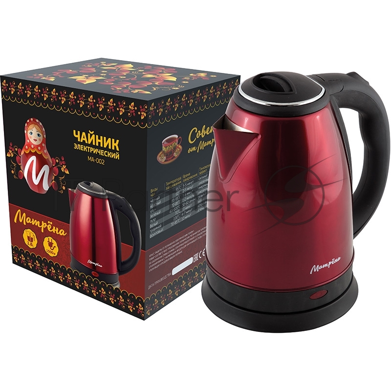 Чайник Матрена MA-002 электрический (1,8 л) стальной красный