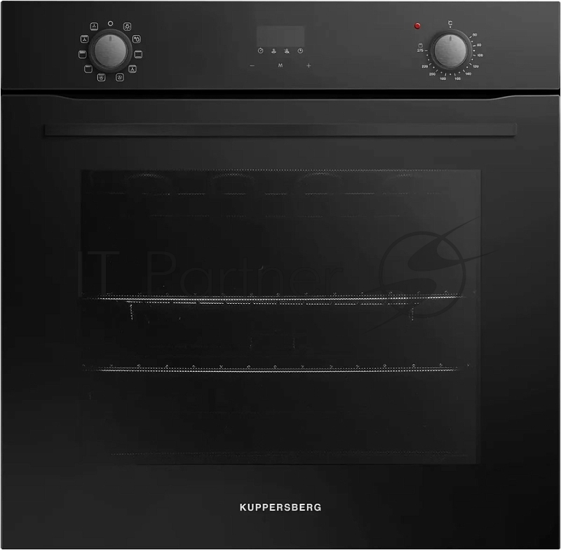 Встраиваемый духовой шкаф KUPPERSBERG HO 632 B, High-Tech, объем 72 л, 10 режимов, макс. темперутара 275 градусов, поворотное/сенсорное управление, дисплей, телескопические направляющие на 1 уровень, энергоэффективность А, цвет черный