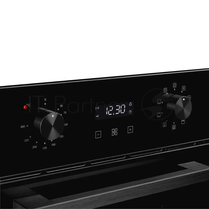 Электрический духовой шкаф Monsher MOE 4592 Noir ширина 45 см, High-Tech, 50 л, гидролизная очистка, 9 режимов, черный