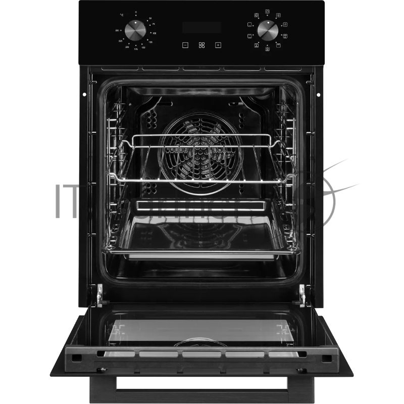 Электрический духовой шкаф Monsher MOE 4592 Noir ширина 45 см, High-Tech, 50 л, гидролизная очистка, 9 режимов, черный