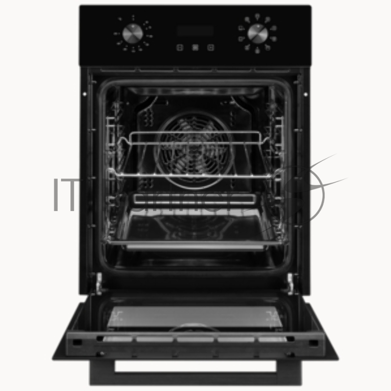 Электрический духовой шкаф Monsher MOE 4592 Noir ширина 45 см, High-Tech, 50 л, гидролизная очистка, 9 режимов, черный