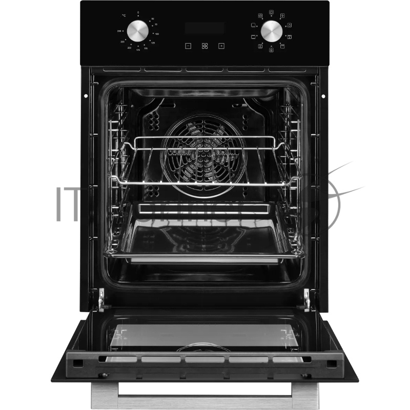 Электрический духовой шкаф Monsher MOE 4592 Acier ширина 45 см, High-Tech, 50 л, гидролизная очистка, 9 режимов, черный/нерж. сталь