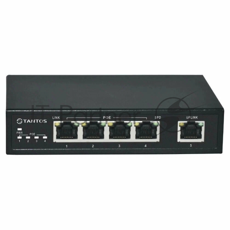 Коммутатор Tantos TSn-4P5G 00-00043085 (L2) 5x1Гбит/с 4PoE 60W неуправляемый