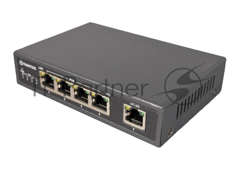 Коммутатор Tantos TSn-4P5G 00-00043085 (L2) 5x1Гбит/с 4PoE 60W неуправляемый
