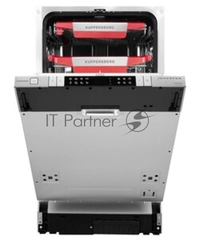 Встраиваемая посудомоечная машина Kuppersberg, High-Tech, 45 см, 10 комплектов, 3 корзины, 7 программ, конденсационная сушка, автоматическое открывание двери, LED подсветка, сенсорное управление, инверторный мотор, энергоэффективность А+++