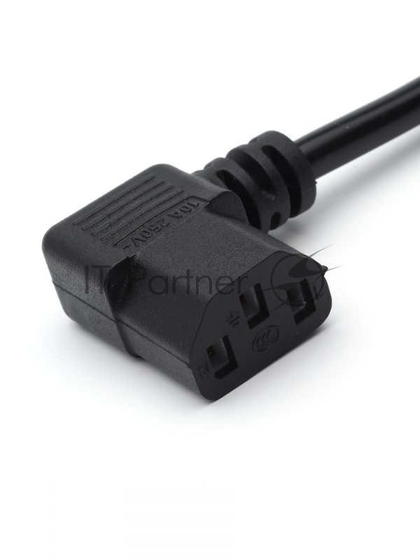 Кабель питания GoPower евровилка-C13 (f) 1.8м ПВХ угловой черный (1/125)