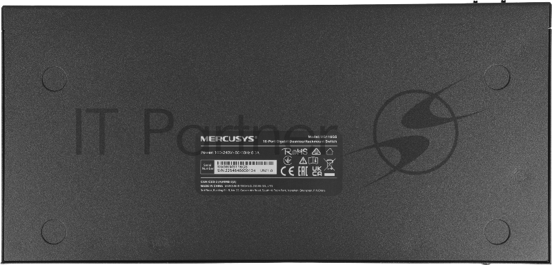 Коммутатор Mercusys MS116GS с 16 гигабитными портами для размещения на столе или в стойке