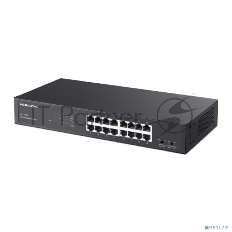 Коммутатор Mercusys MS116GS с 16 гигабитными портами для размещения на столе или в стойке