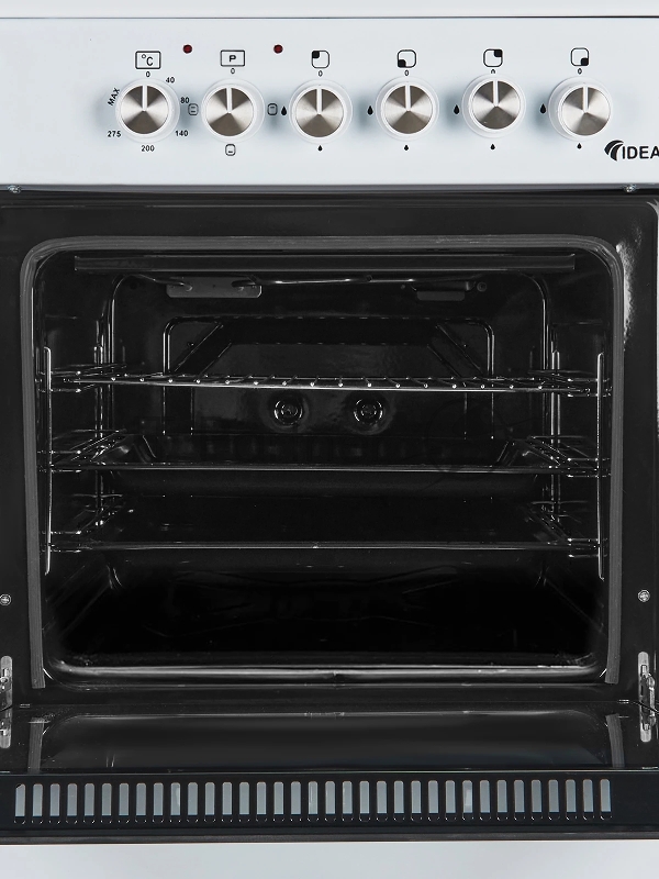 Плита комбинированная IDEAL L 110 белый, конфорок 4 газовых, духовка 65 л, 60 см x 85 см x 60 см