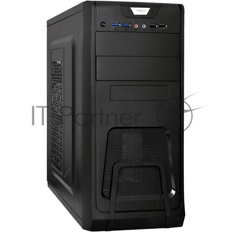 Корпус Miditower ExeGate CP-603-UNS350 (ATX, БП UNS350 с вент. 12см, 2*USB, аудио, черный)