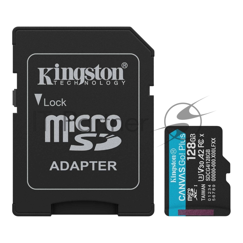 Флеш карта microSDXC 128GB Kingston SDCG4/128GB Canvas Go! Plus V30 A2 + adapter