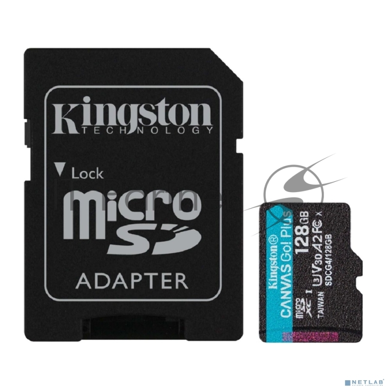 Флеш карта microSDXC 128GB Kingston SDCG4/128GB Canvas Go! Plus V30 A2 + adapter