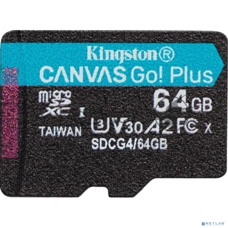 Флеш карта microSDXC 64GB Kingston SDCG4/64GBSP Canvas Go! Plus V30 A2 w/o adapter