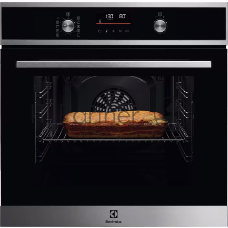 Встраиваемый духовой шкаф Electrolux COF6P76BX, Электрический духовой шкаф с конвекцией, объем 65 л, утапливаемые переключатели, 9 режимов, автопрограммы, очистка пиролитическая, 3 стекла в дверце, направляющие проволочные + телескопические (1 уровен