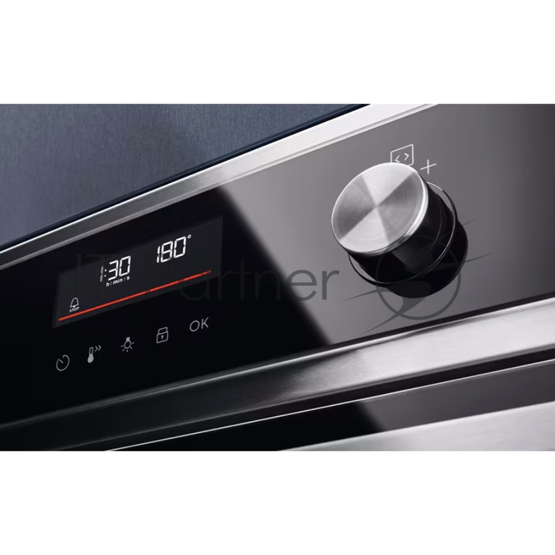 Встраиваемый духовой шкаф Electrolux COF6P76BX, Электрический духовой шкаф с конвекцией, объем 65 л, утапливаемые переключатели, 9 режимов, автопрограммы, очистка пиролитическая, 3 стекла в дверце, направляющие проволочные + телескопические (1 уровен