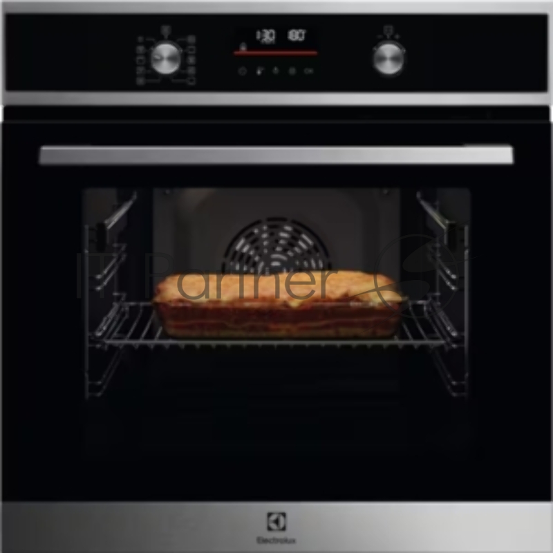 Встраиваемый духовой шкаф Electrolux COF6P76BX, Электрический духовой шкаф с конвекцией, объем 65 л, утапливаемые переключатели, 9 режимов, автопрограммы, очистка пиролитическая, 3 стекла в дверце, направляющие проволочные + телескопические (1 уровен