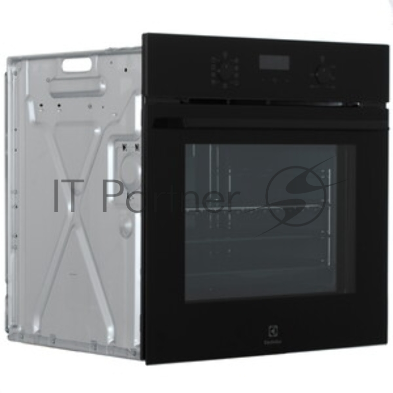 Встраиваемый духовой шкаф Electrolux EOF5H50BZ, Электрический духовой шкаф с конвекцией, приготовление на пару, объем 65 л, 8 режимов, очистка каталитическая, 2 стекла в дверце, направляющие проволочные, черный цвет