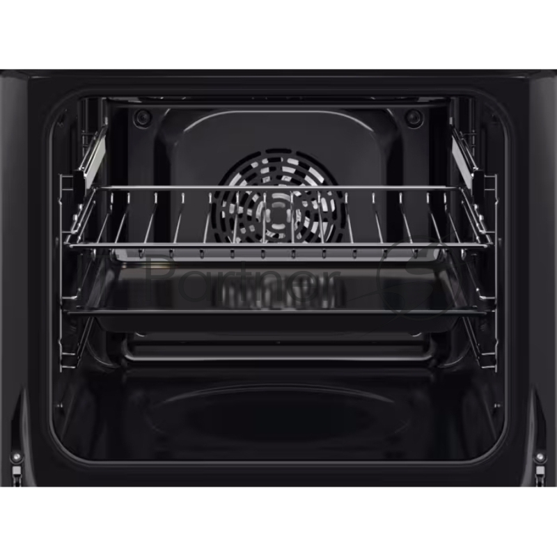 Встраиваемый духовой шкаф Electrolux EOF5H50BZ, Электрический духовой шкаф с конвекцией, приготовление на пару, объем 65 л, 8 режимов, очистка каталитическая, 2 стекла в дверце, направляющие проволочные, черный цвет