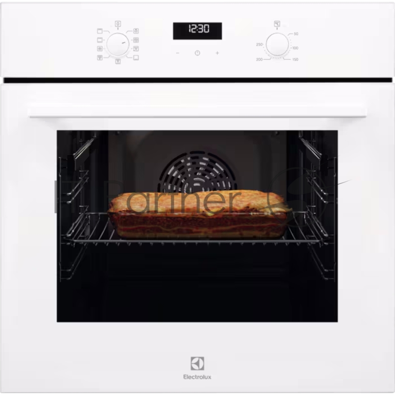 Встраиваемый духовой шкаф Electrolux EOF5F50BV, Электрический духовой шкаф с конвекцией, приготовление на пару, объем 65 л, 8 режимов, очистка каталитическая, 2 стекла в дверце, направляющие проволочные + телескопические (1 уровень)белый цвет