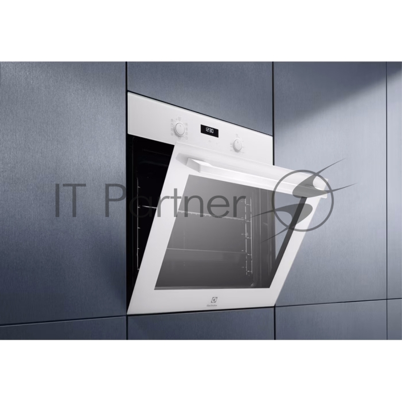 Встраиваемый духовой шкаф Electrolux EOF5F50BV, Электрический духовой шкаф с конвекцией, приготовление на пару, объем 65 л, 8 режимов, очистка каталитическая, 2 стекла в дверце, направляющие проволочные + телескопические (1 уровень)белый цвет