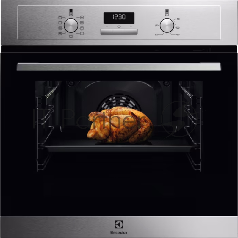 Встраиваемый духовой шкаф Electrolux EOF5H50BX, Электрический духовой шкаф с конвекцией, приготовление на пару, объем 65 л, 8 режимов, очистка каталитическая, 2 стекла в дверце, направляющие проволочные, нержавеющая сталь