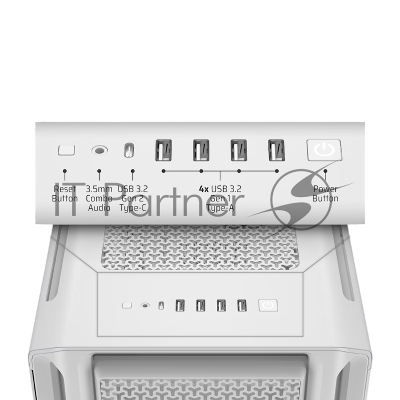 Корпус без блока питания Case Corsair 5000T, Midi-Tower, TG, no fan, 4xUSB-A 3.2, 1xUSB 3.2 Type-C, E-ATX, ATX, mATX, mITX White
