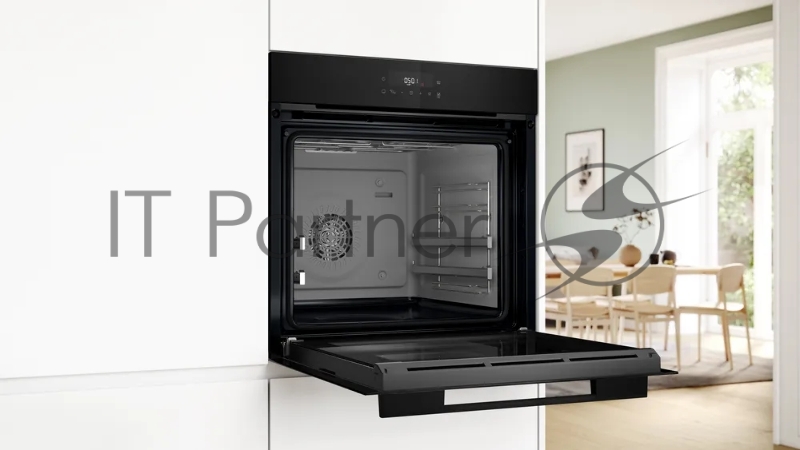 Электрический духовой шкаф Bosch HJG852YB0T Serie 6, 60 см, 66 л, черный,сенсорное управление, 8 режимов+AutoPilot 30(30 автоматических программ), LCD-дисплей, галогенное освещение, самоочистка EcoClean,Soft Open and Soft Close door,телескопические н