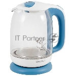 Чайник Energy E-281 (1.7л) стекло, пластик, бело-голубой