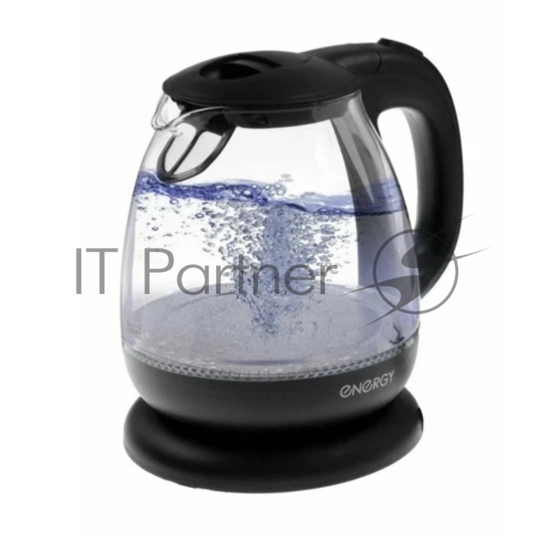 Чайник электрический Energy E-296 1л, стекло, черный, 1100Вт
