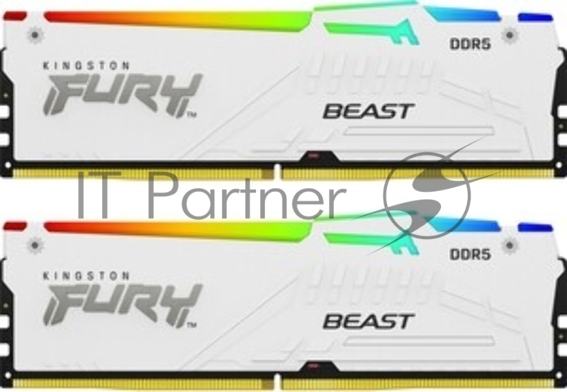 Память DDR5 2x16GB 6400MHz Kingston KF564C32BWEAK2-32 Fury Beast RGB RTL Gaming PC5-51200 CL32 DIMM 288-pin 1.4В kit dual rank с радиатором Ret