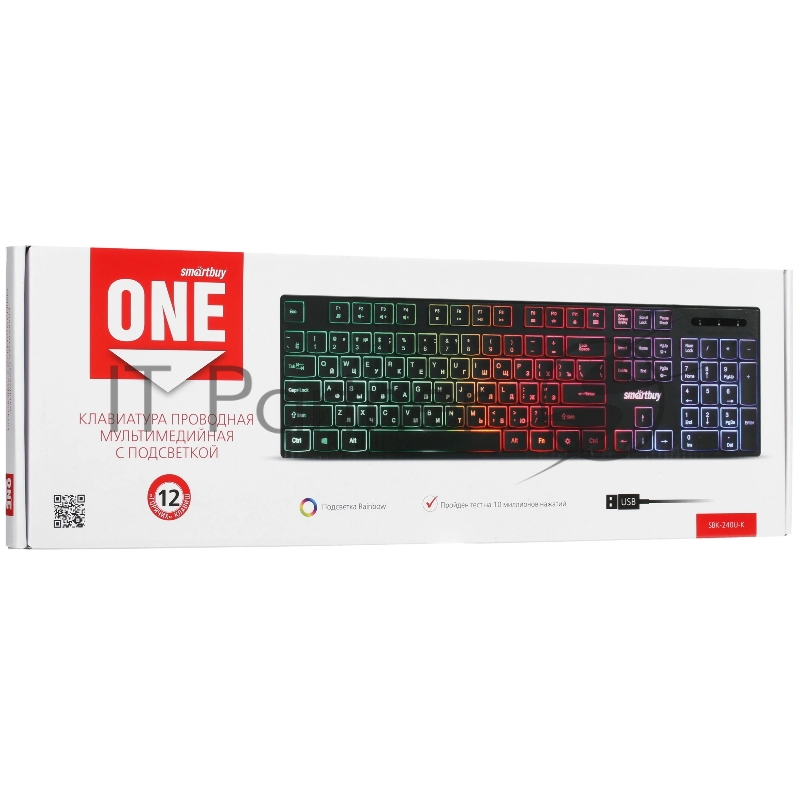 Клавиатура проводная мультимедийная SMARTBUY (SBK-240U-K) ONE 240 USB черный