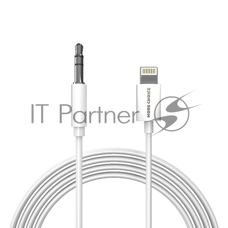 Кабель аудио MORE CHOICE (4610196409820) UK28i AUX 3.5mm Lightning 8-pin 1м White