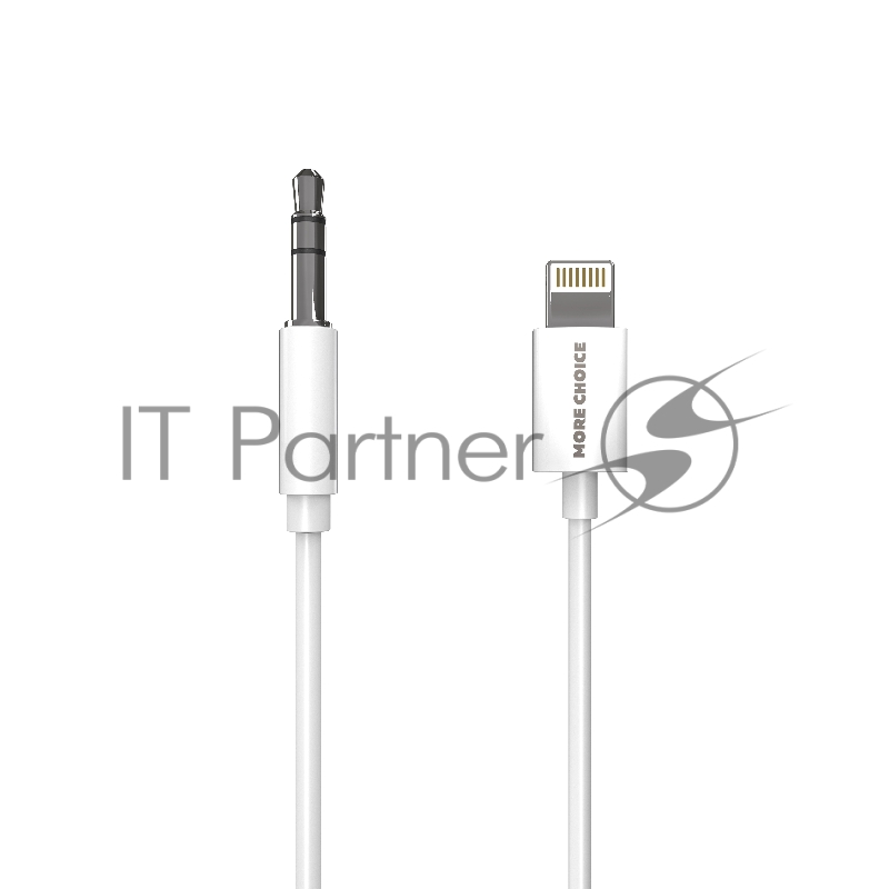 Кабель аудио MORE CHOICE (4610196409820) UK28i AUX 3.5mm Lightning 8-pin 1м White