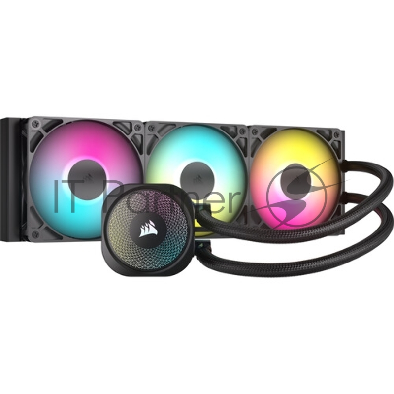 Система жидкостного охлаждения Corsair NAUTILUS 360 ARGB (360mm, Black, ARGB/ Fans: 3x120mm, 72.8CFM, 36dBA, 1700RPM/ S: 1851, 1700, AM5, AM4)