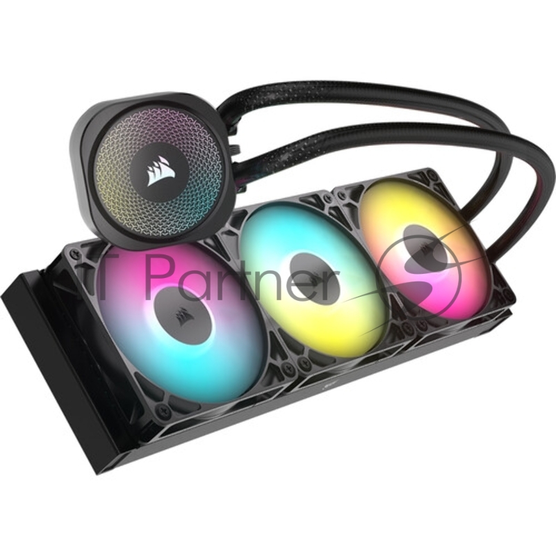 Система жидкостного охлаждения Corsair NAUTILUS 360 ARGB (360mm, Black, ARGB/ Fans: 3x120mm, 72.8CFM, 36dBA, 1700RPM/ S: 1851, 1700, AM5, AM4)