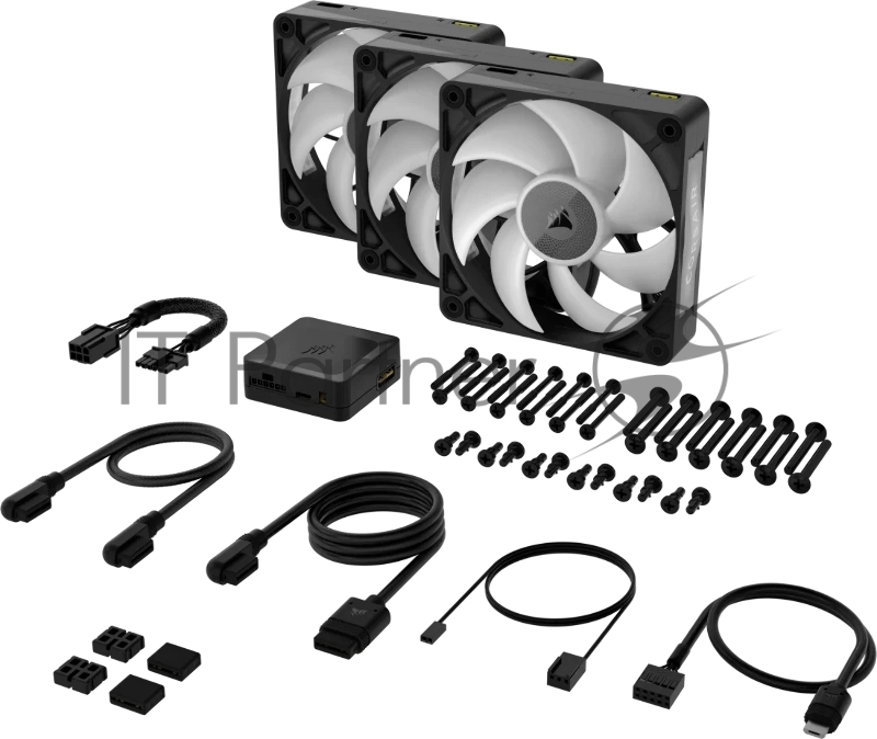 Кулер для корпуса Corsair iCUE LINK RX120 MAX RGB (120x120x30mm, 4-pin PWM, RGB, 71.3CFM, 29.5dBA, 2000RPM, Black, 3pcs)