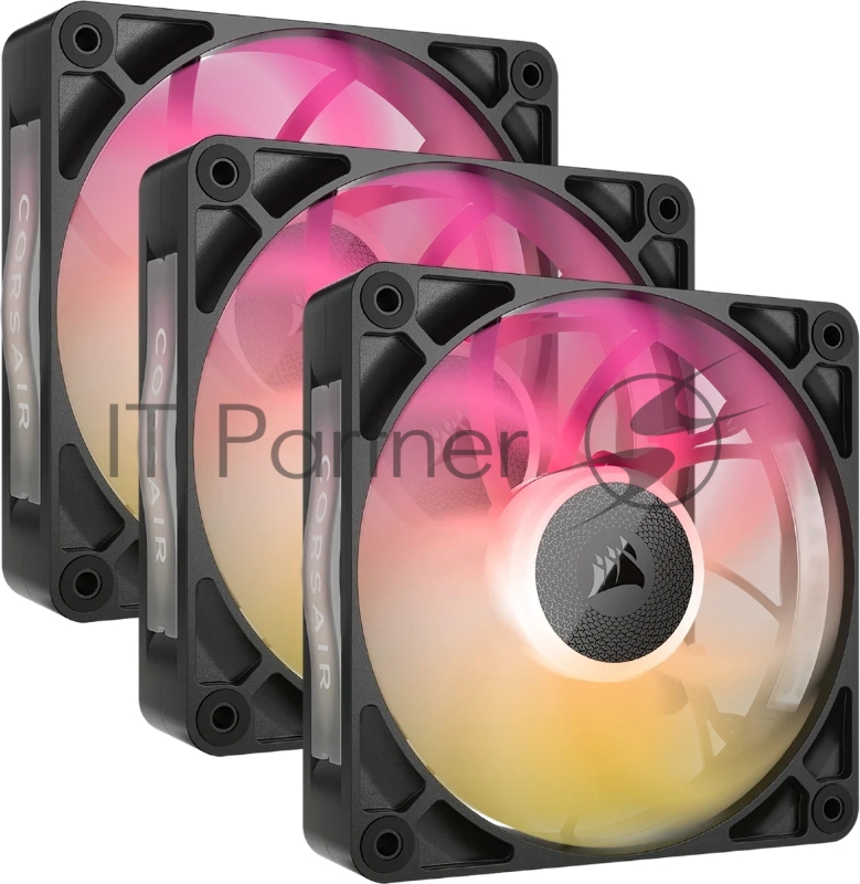 Кулер для корпуса Corsair iCUE LINK RX120 MAX RGB (120x120x30mm, 4-pin PWM, RGB, 71.3CFM, 29.5dBA, 2000RPM, Black, 3pcs)