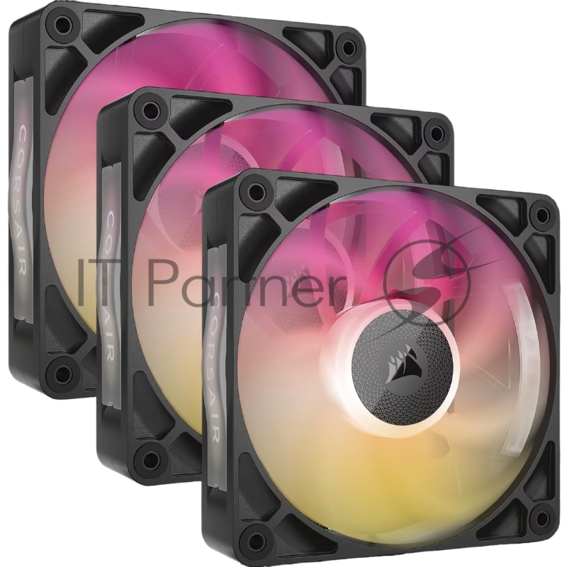 Кулер для корпуса Corsair iCUE LINK RX120 MAX RGB (120x120x30mm, 4-pin PWM, RGB, 71.3CFM, 29.5dBA, 2000RPM, Black, 3pcs)