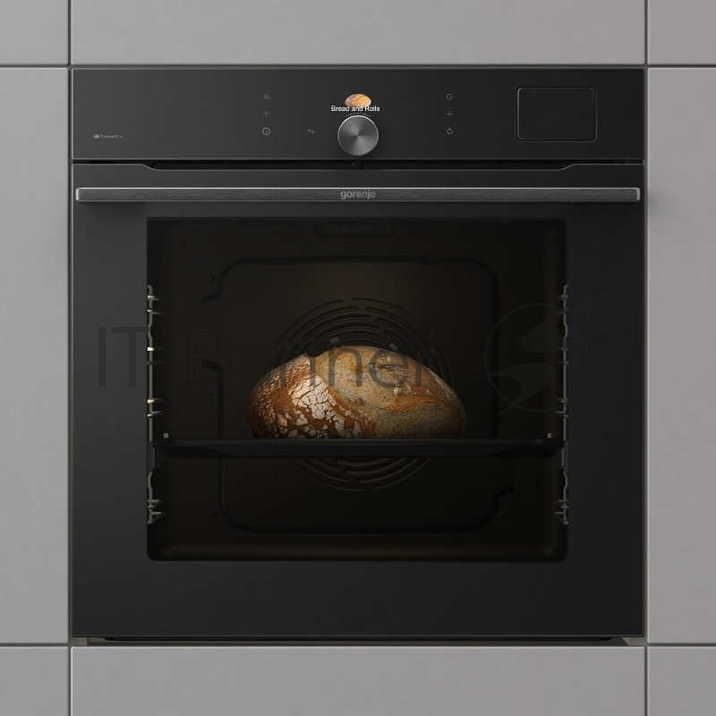 Встраиваемая электрическая духовка Gorenje BFS6148B, объем 77 л, макс. температура 230 градусов, сенсорное/поворотное управление, Wi-Fi, пар (FullSteam), сувид, AirFry, автоматические программы, телескопические направляющие на одном уровне, термощуп,