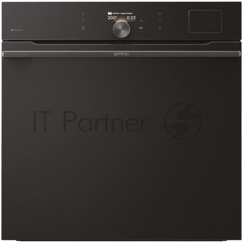 Встраиваемая электрическая духовка Gorenje BFS6148B, объем 77 л, макс. температура 230 градусов, сенсорное/поворотное управление, Wi-Fi, пар (FullSteam), сувид, AirFry, автоматические программы, телескопические направляющие на одном уровне, термощуп,