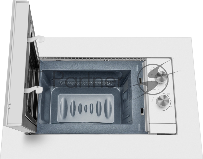 Микроволновая печь встраиваемая Weissgauff HMT-2012GRILL белый, 20 л, 700 Вт, переключатели - поворотный механизм