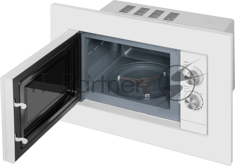 Микроволновая печь встраиваемая Weissgauff HMT-2012GRILL белый, 20 л, 700 Вт, переключатели - поворотный механизм
