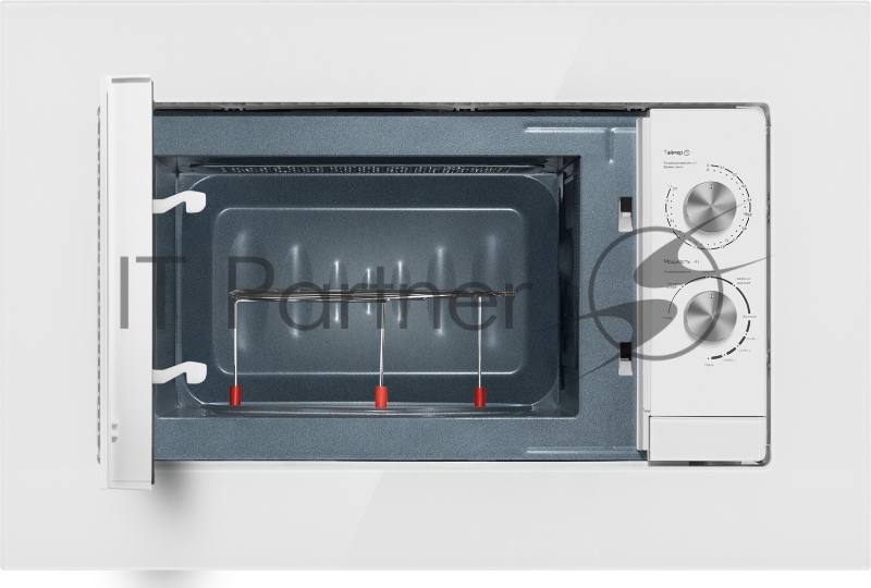 Микроволновая печь встраиваемая Weissgauff HMT-2012GRILL белый, 20 л, 700 Вт, переключатели - поворотный механизм