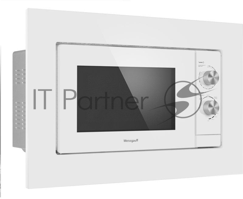 Микроволновая печь встраиваемая Weissgauff HMT-2012GRILL белый, 20 л, 700 Вт, переключатели - поворотный механизм