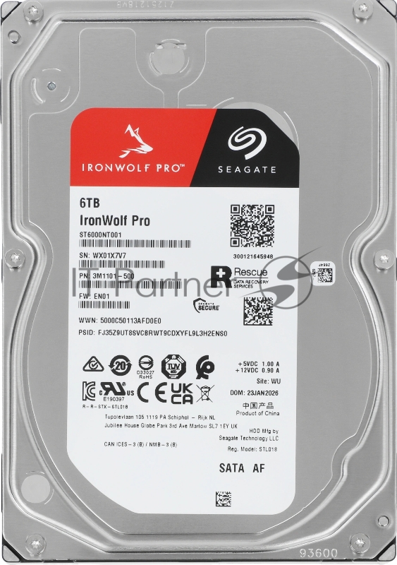 Серверный HDD NAS Seagate IronWolf Pro 6TB <ST6000NT001> 512E 3.5 SATA 6GB/s 7200rpm