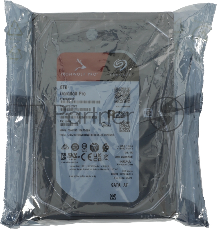Серверный HDD NAS Seagate IronWolf Pro 6TB <ST6000NT001> 512E 3.5 SATA 6GB/s 7200rpm