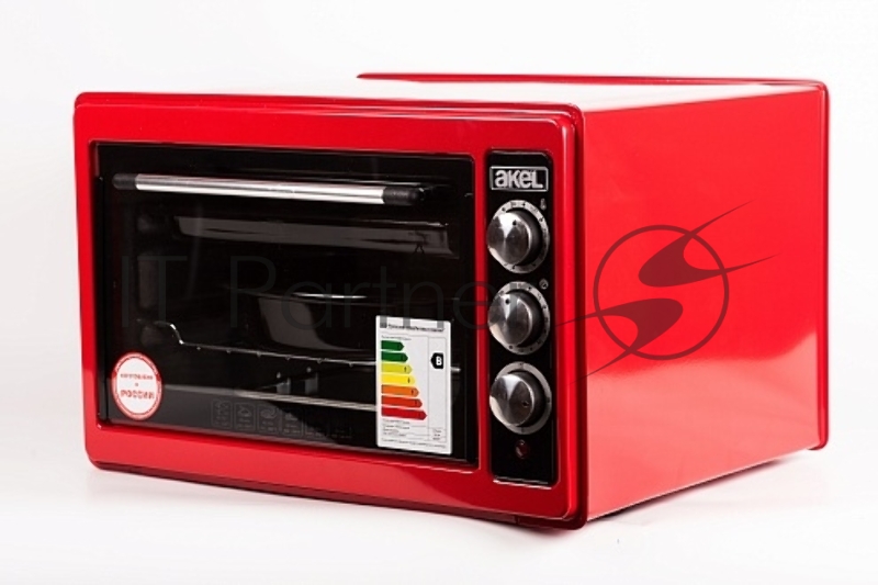 Жарочный шкаф AKEL AF-740 красный 36 л, терморег., таймер, гриль, ТЭН повышенной мощности