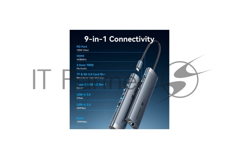 Мультифункциональный хаб Vention USB-C 9 в 1, шт.
